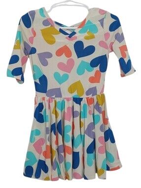 Dot Dot Smile Girls Dress Size 2T Toddler Rainbow Hearts Ballerina Spin Twirl